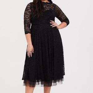 Torrid Black Lace Midi Dress